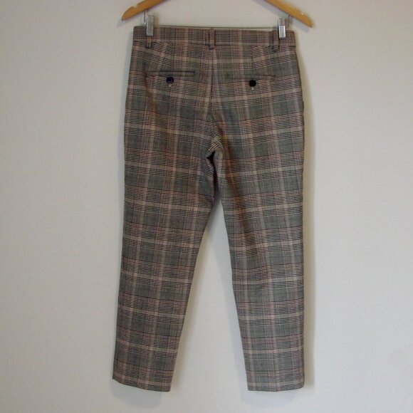Theory Treeca 2 Glen Plaid Wool Pant Trousers Deco Portland Ankle Stretch  4 - Picture 12 of 16